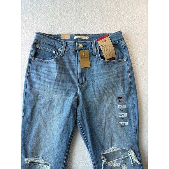 NWT Levis 726 Womens Size 12 Long High Rise Flare Jeans Distressed Light Wash - Picture 5 of 8